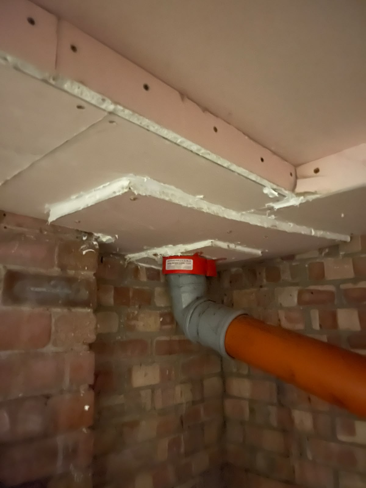 Ceiling boarded and sealed